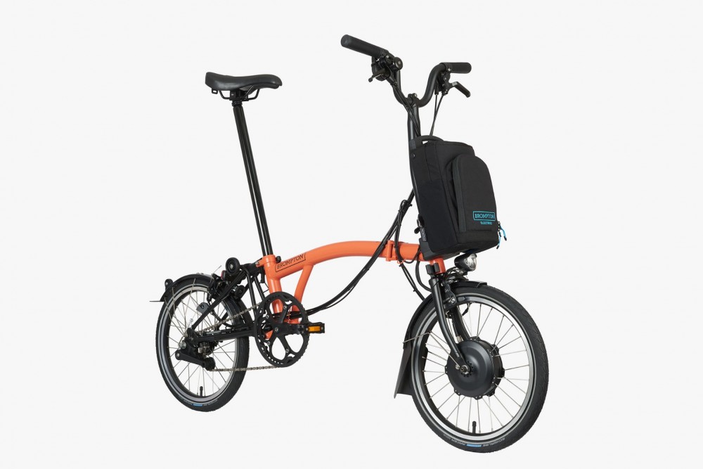 Brompton Electric C Line Explore, Mid Bar, Fire Coral